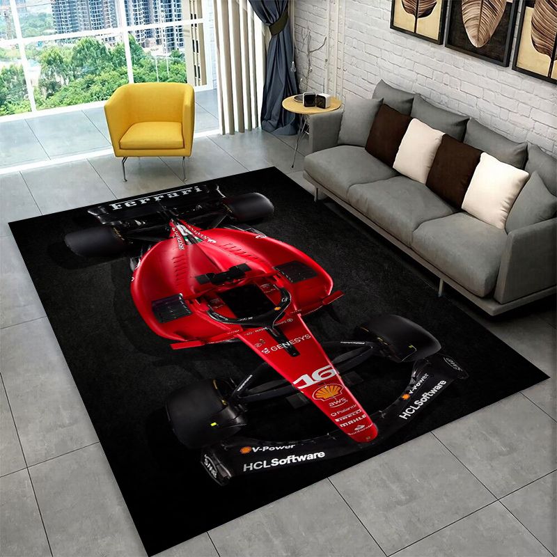 Kids Outdoor Area - Retro F-Ferrarii Racing Car Moto Non-Slip