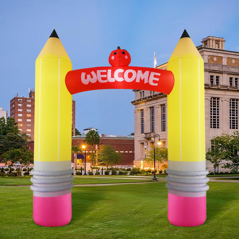 Kids Outdoor Decor - 9FT Inflatable Pencil Arch Decorations Build-in
