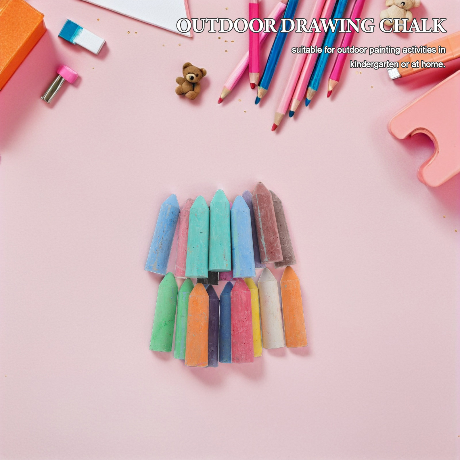 Chalk Outdoor Jumbo - 20Pcs Outdoor Game Chalk Jumbo Washable