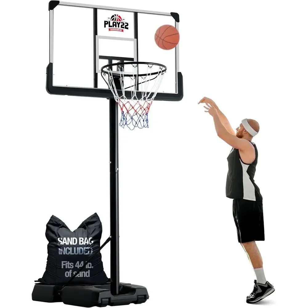 Kids Outdoor Basketball - Adjustable 44 Shatterproof Basketball Hoop System