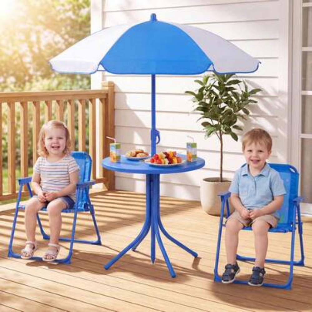 Kids Outdoor Umbrella Chair - Childrens Picnic Table Outdoor Set with