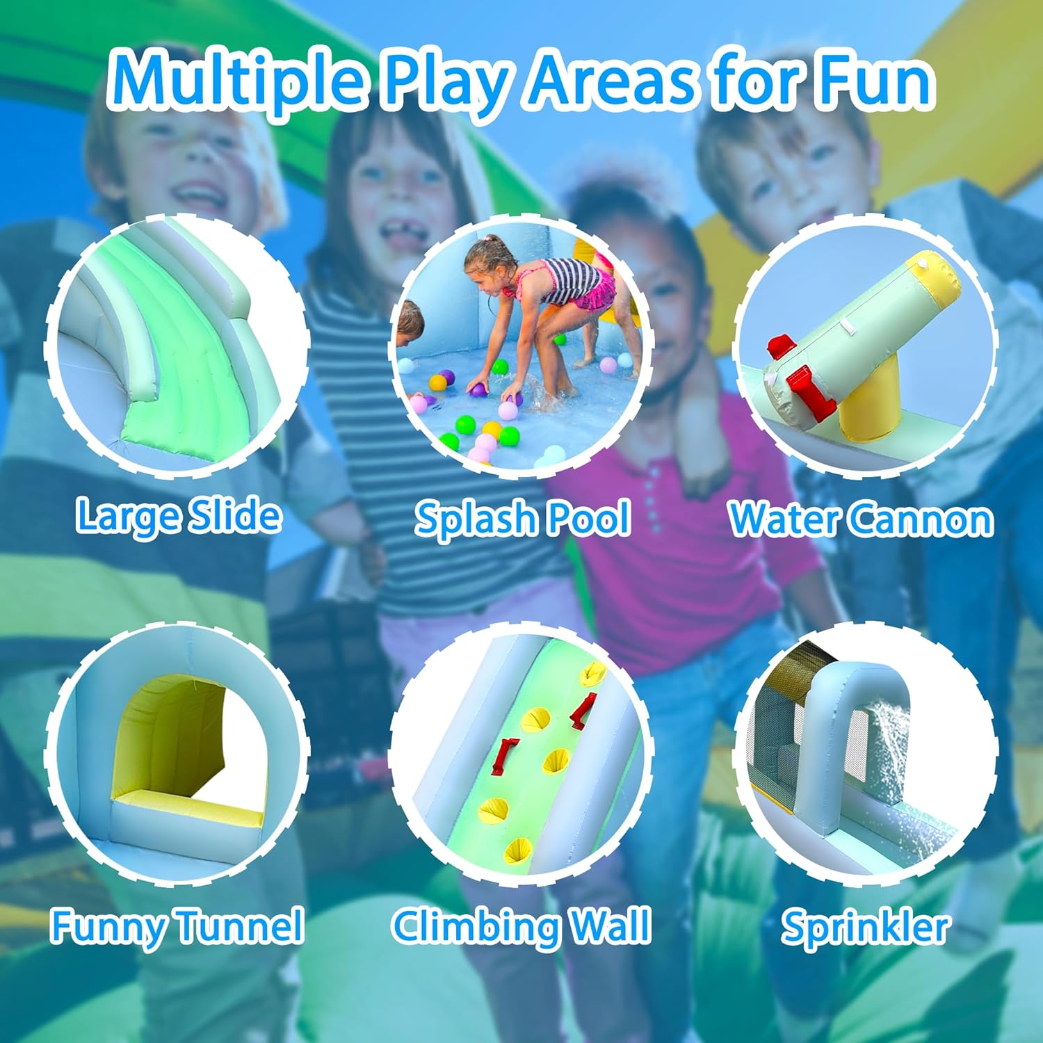 6-in-1 Inflatable Kids Bounce  - Kids Outdoor Bounce House recension och pris