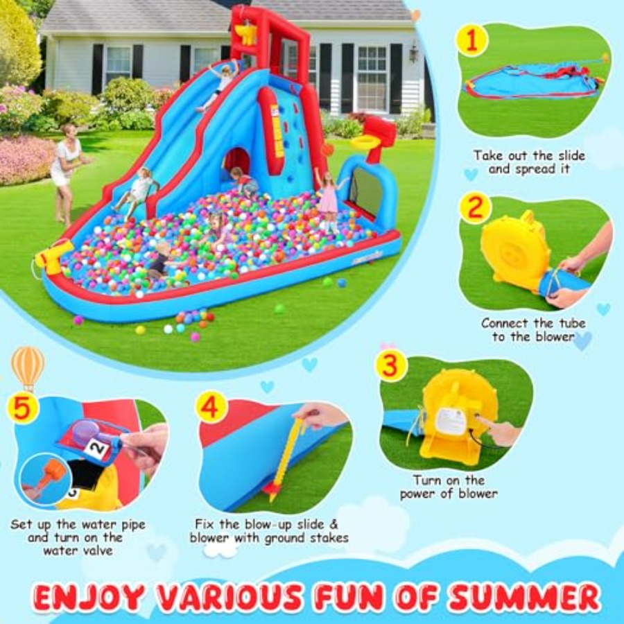 Backyard outdoor water slide i - Kids Outdoor Bounce House recension och pris