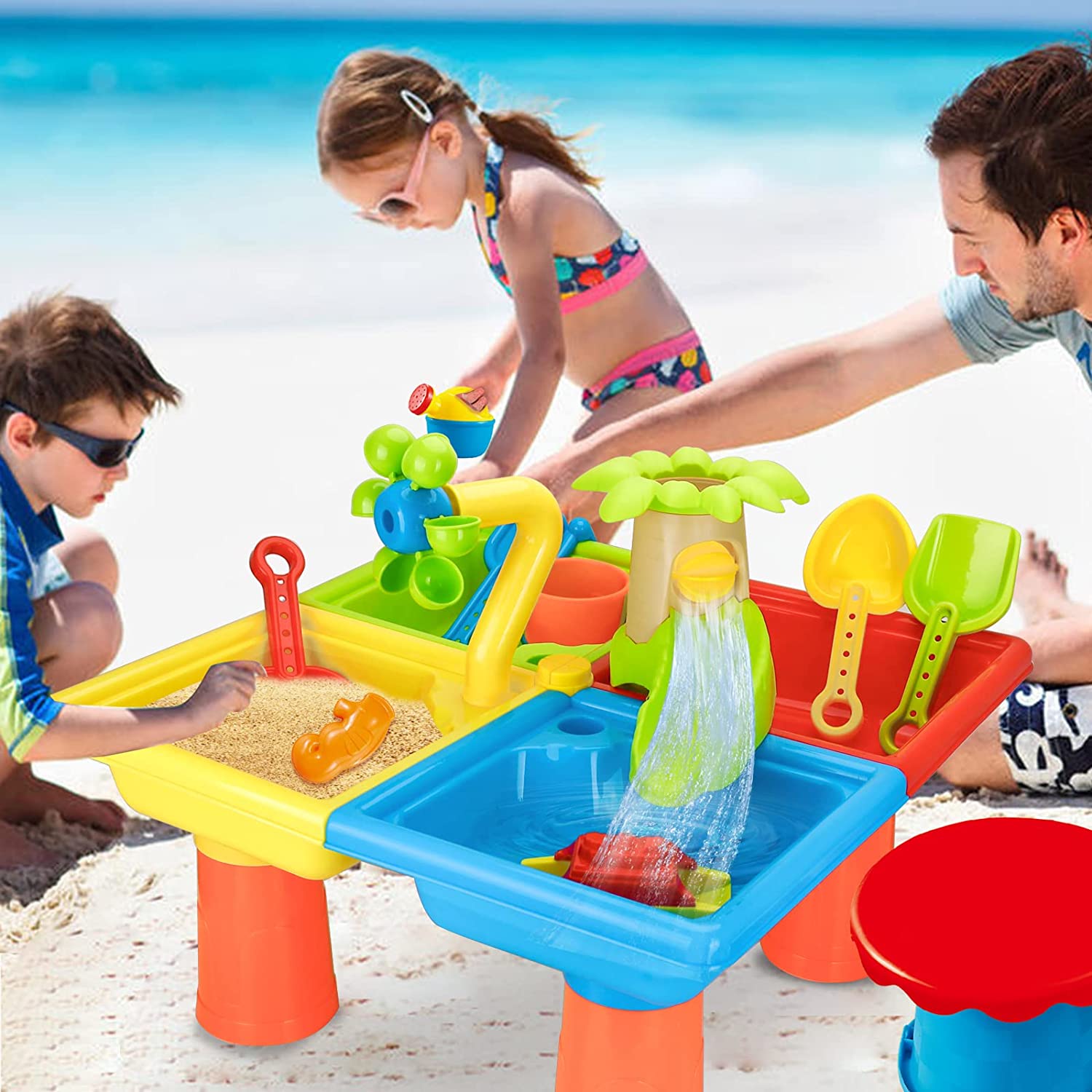 Beach Table Sand Play Toys Chi - Kids Outdoor Water Table recension och pris