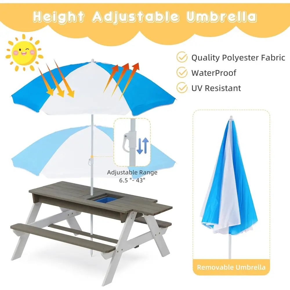 Convertible 3-in-1 Wooden Picn - Kids Outdoor Water Table recension och pris