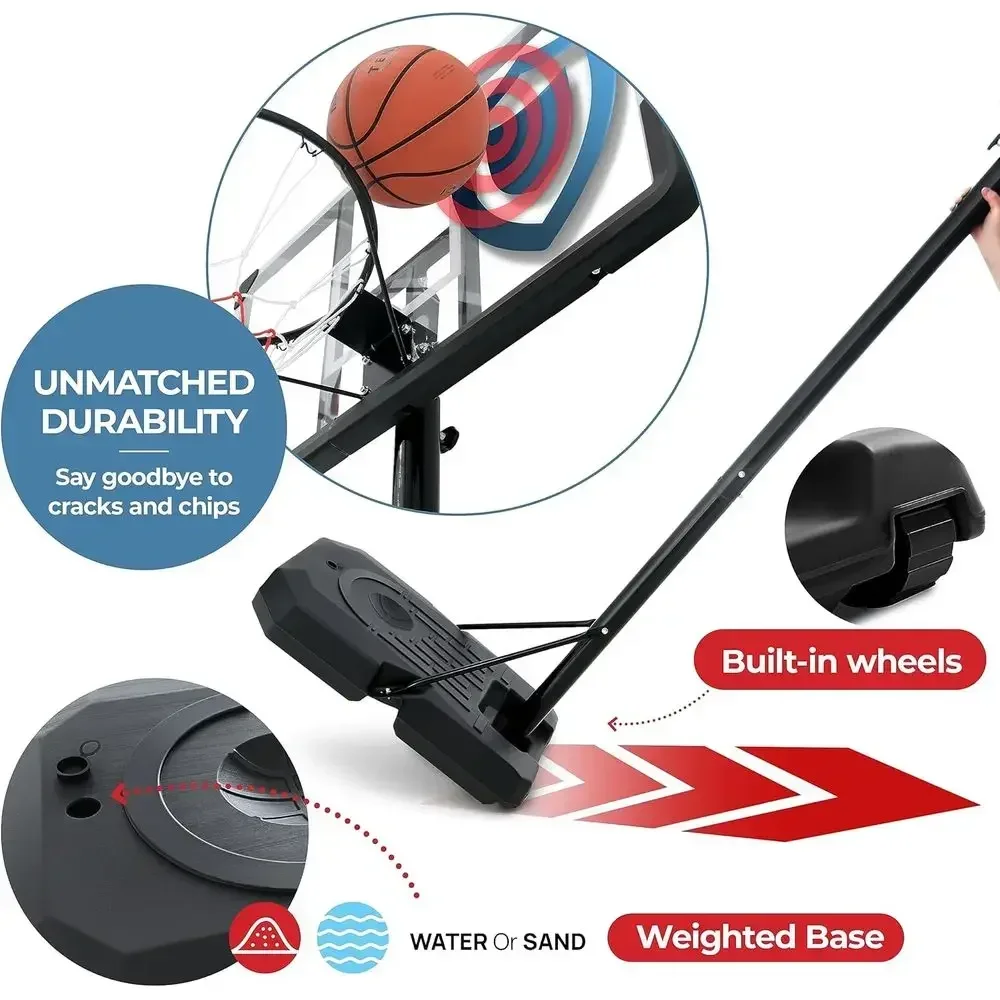 Adjustable 44 Shatterproof Bas - Kids Outdoor Basketball recension och pris