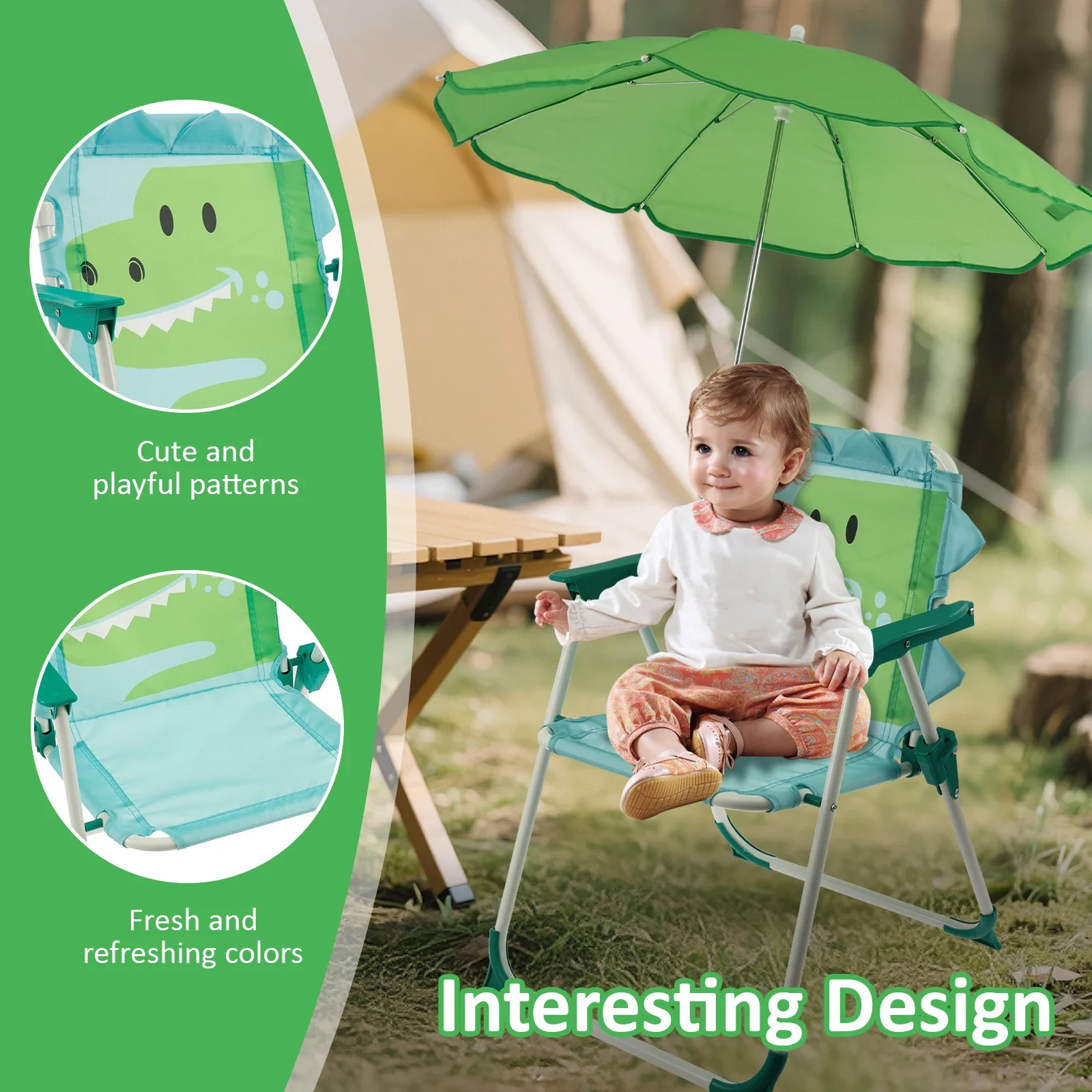 Kids Folding Beach Chair With  - Kids Outdoor Umbrella Chair recension och pris