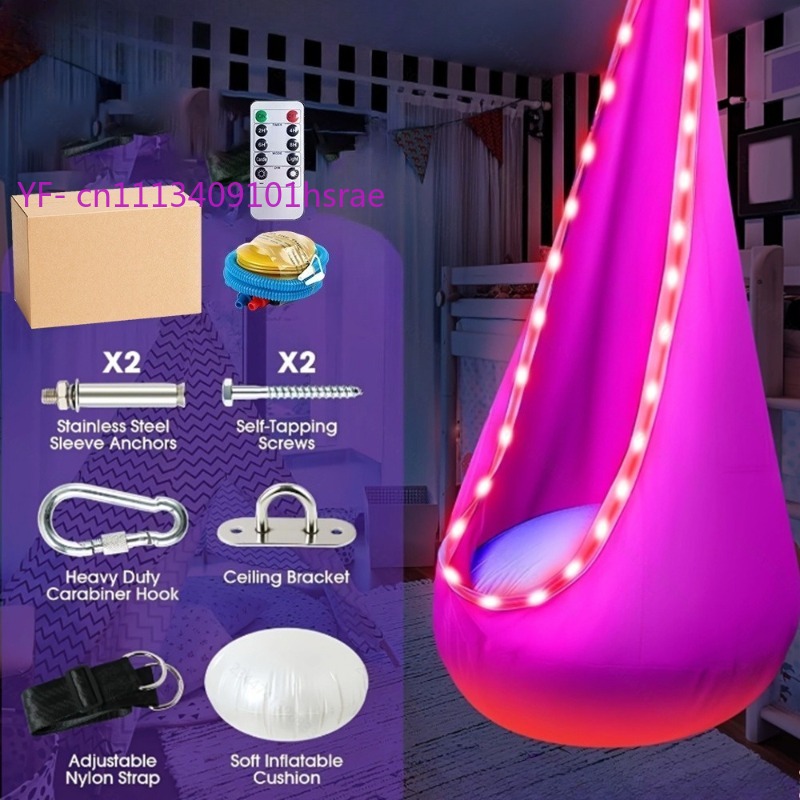 Glowing LED Inflatable Hammock - Kids Outdoor Swing Chair recension och pris