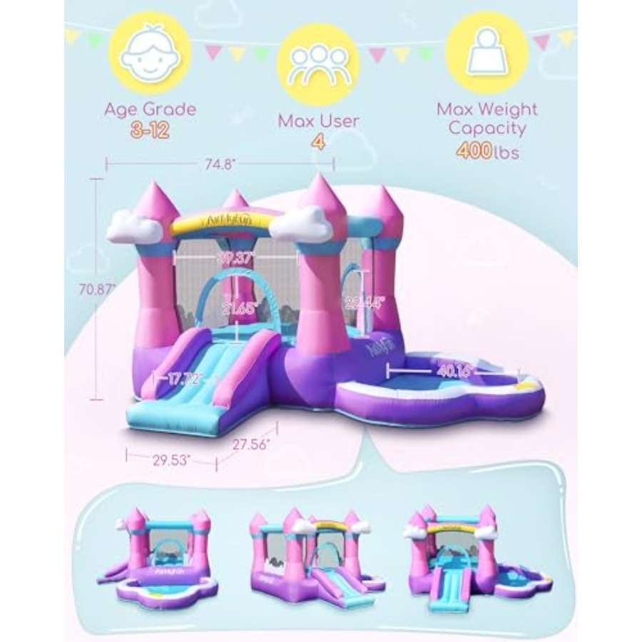 Pink inflatable bounce house f - Kids Outdoor Bounce House recension och pris