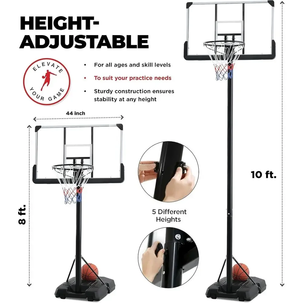 Adjustable 44 Shatterproof Bas - Kids Outdoor Basketball recension och pris