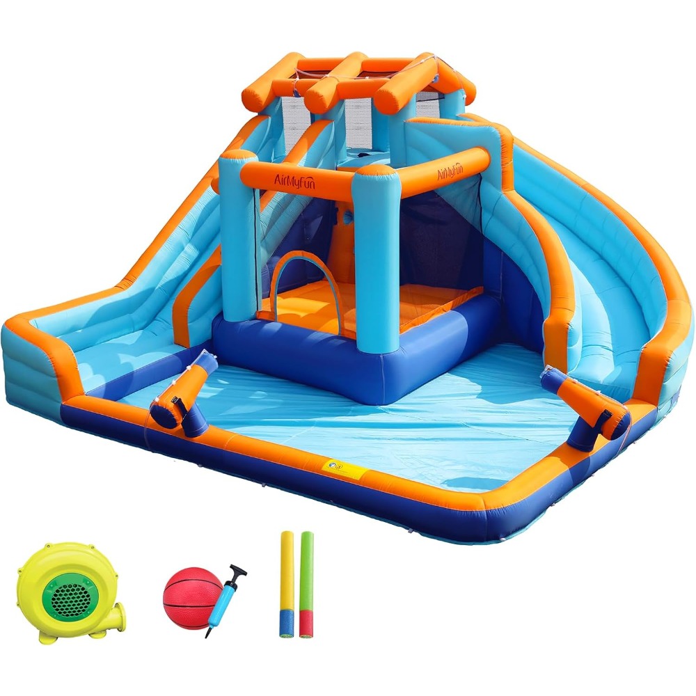 Large Water Slide Bounce House - Kids Outdoor Basketball recension och pris