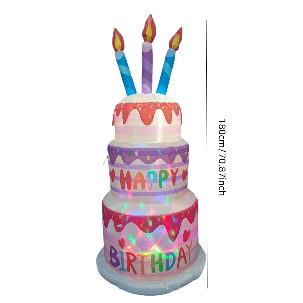 1.8M Inflatable Birthday Cake  - Kids Outdoor Decor recension och pris