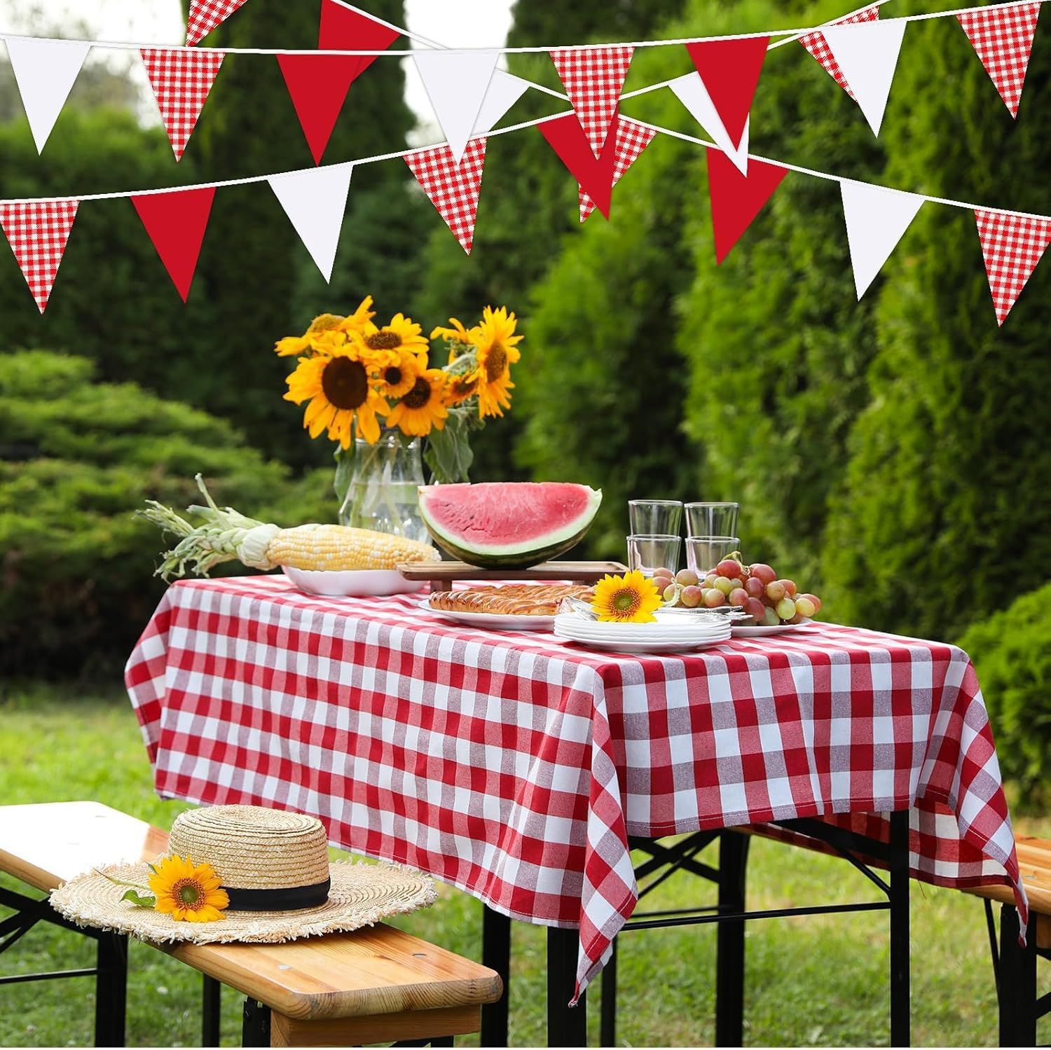 Red and White Banner Triangle  - Kids Outdoor Garden Set recension och pris